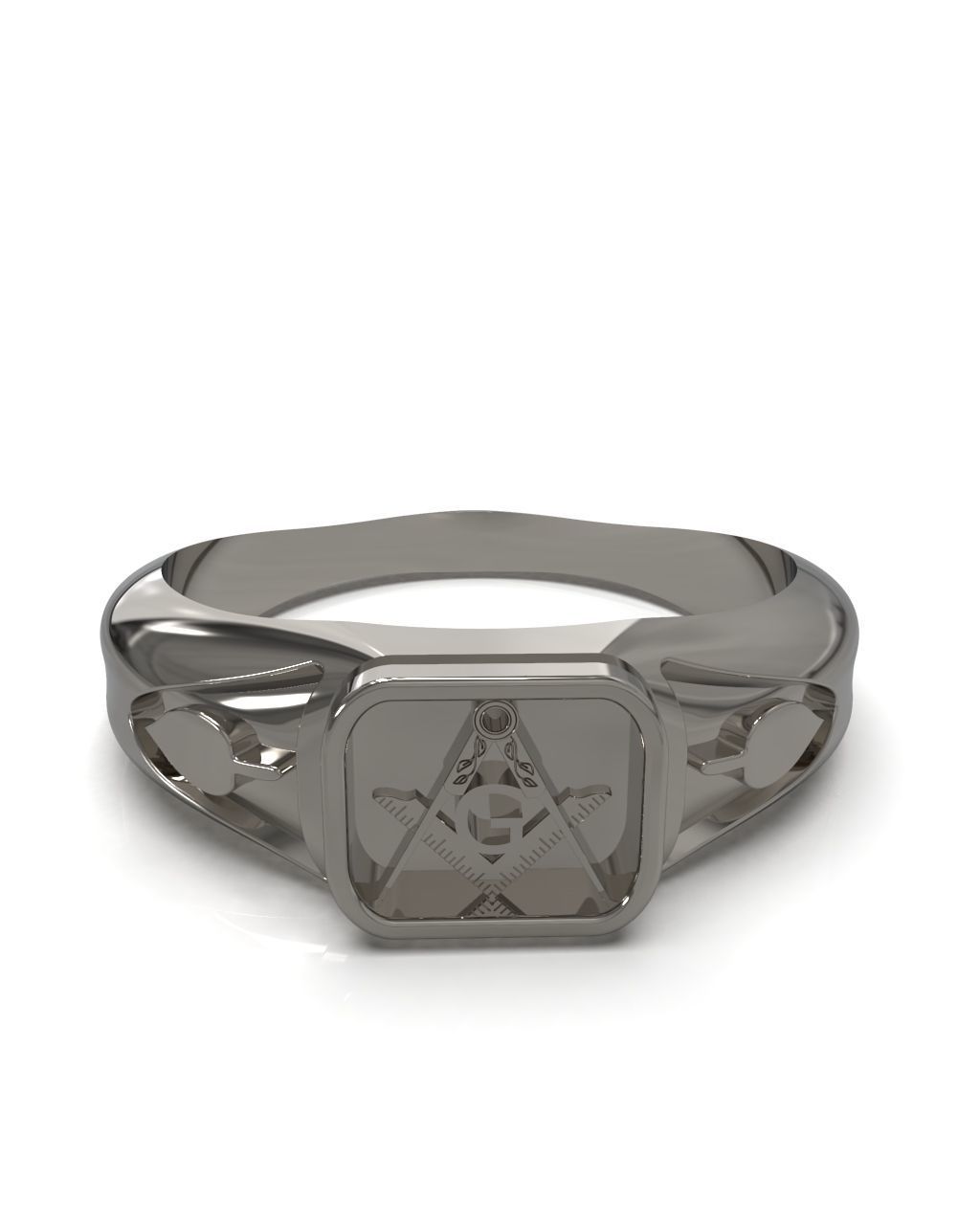 Freemasonry signet ring 3D print model_8