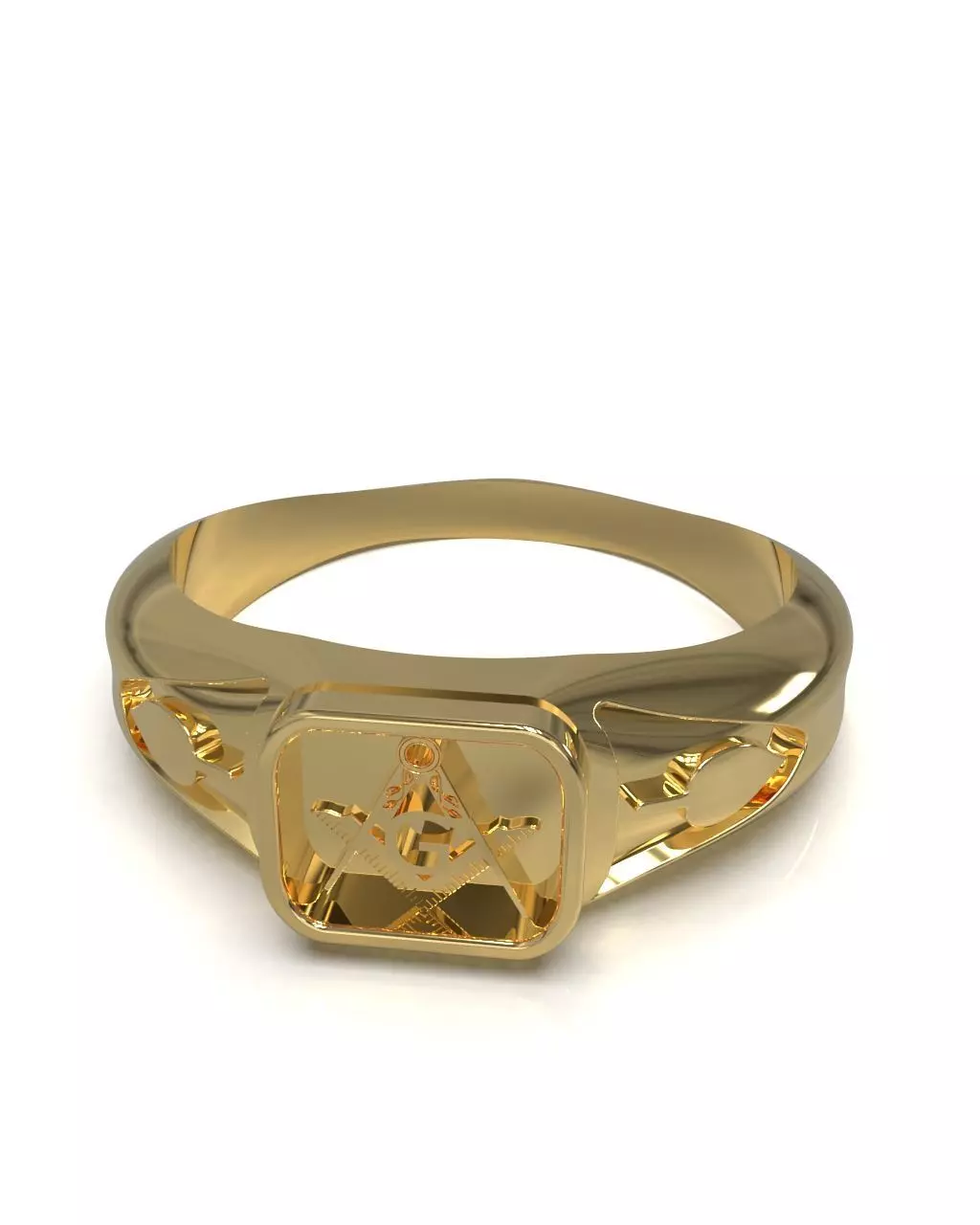 Freemasonry signet ring 3D print model_0