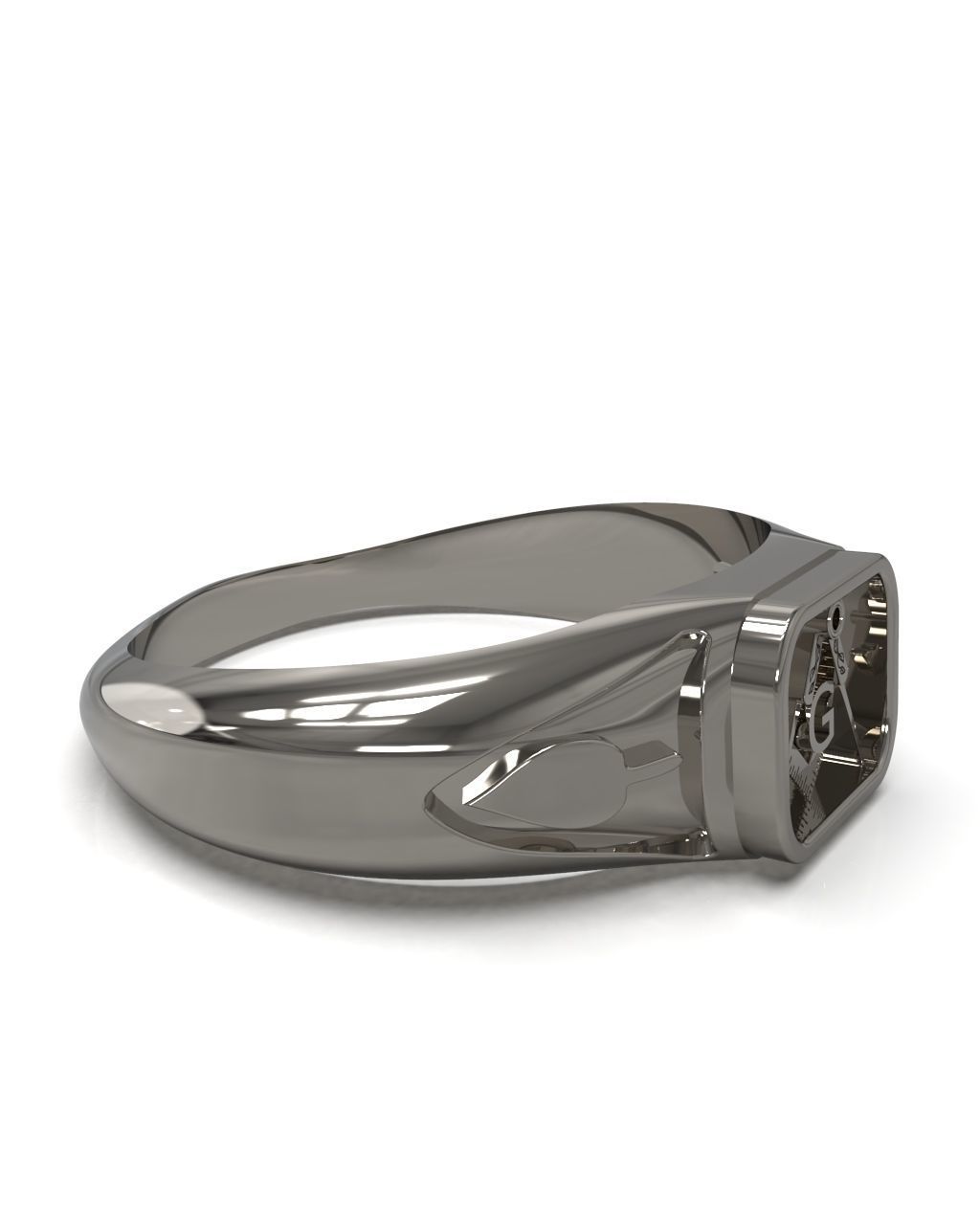 Freemasonry signet ring 3D print model_9