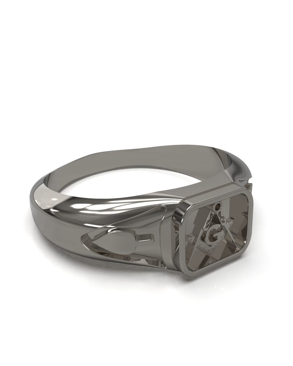 Freemasonry signet ring 3D print model_1