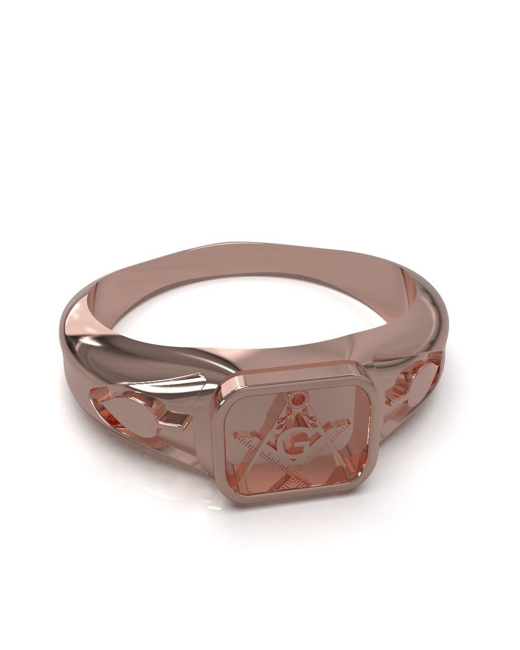 Freemasonry signet ring 3D print model_2