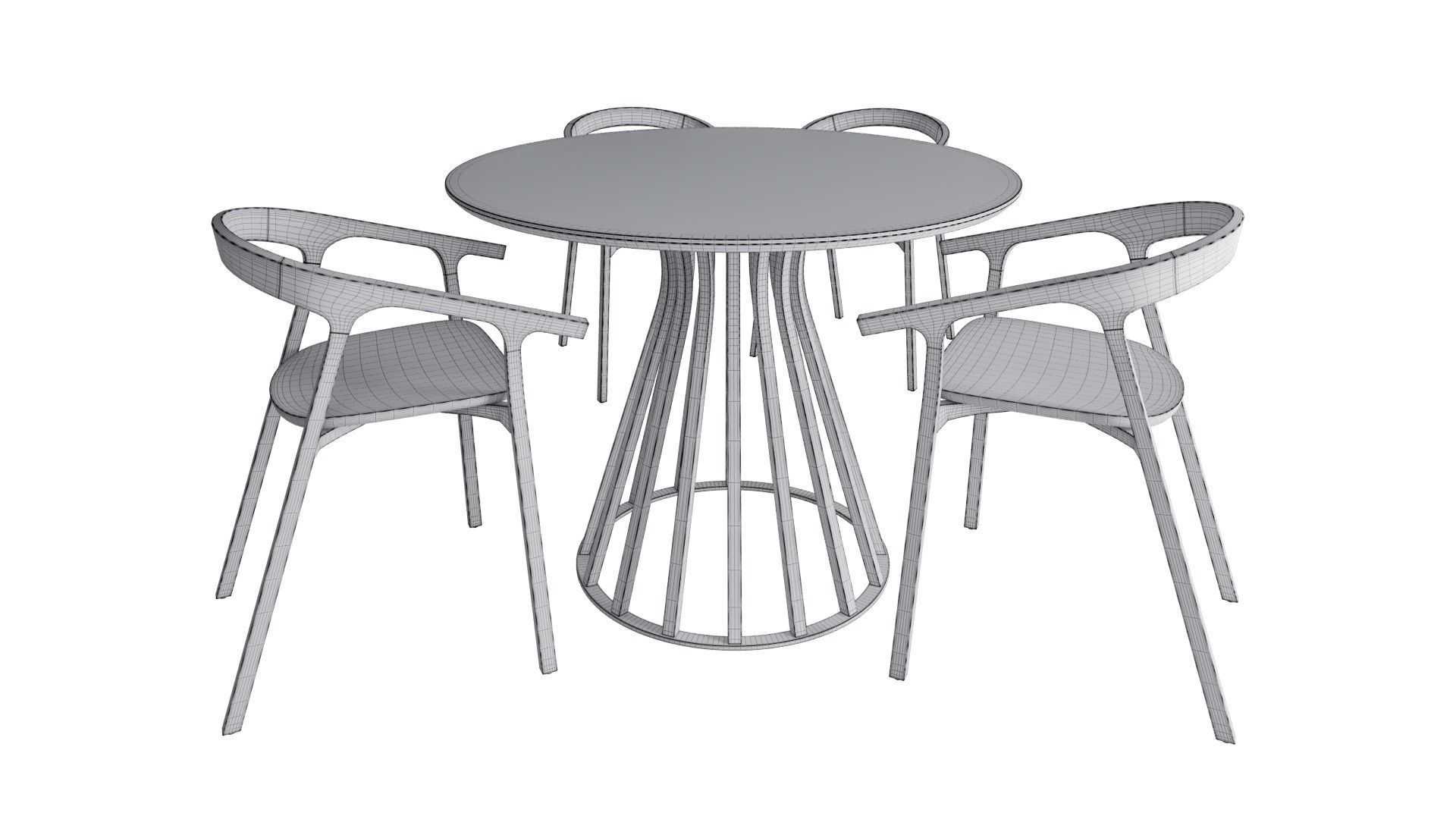 Greco round table and Mattiazzi MC1 chair 3D model_6