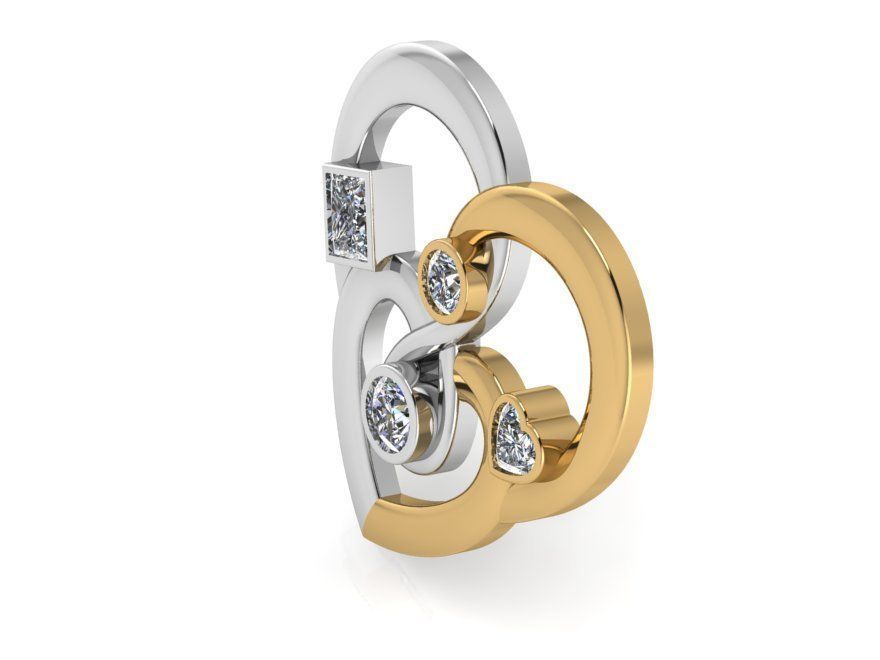 Heart Pendant 1291 3D print model_3