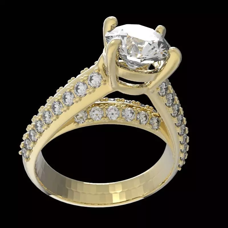 Ring cathedral gems  3D print model_0