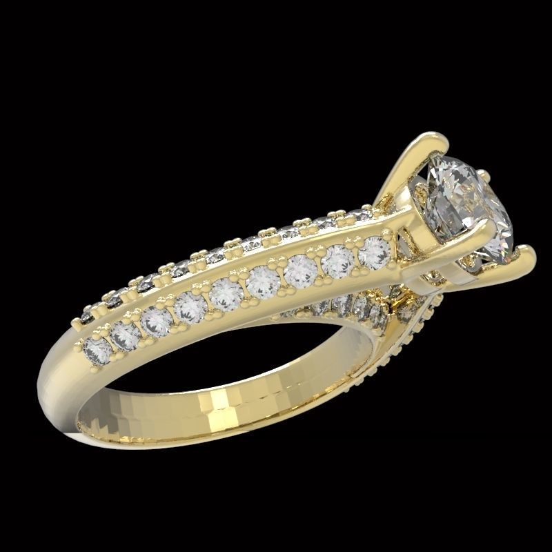 Ring cathedral gems  3D print model_1