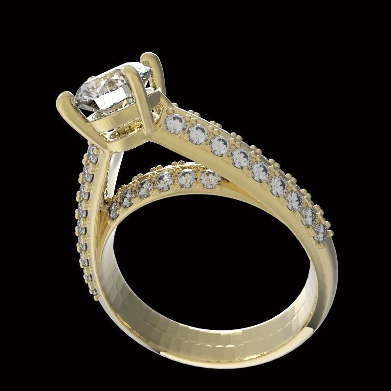 Ring cathedral gems  3D print model_3