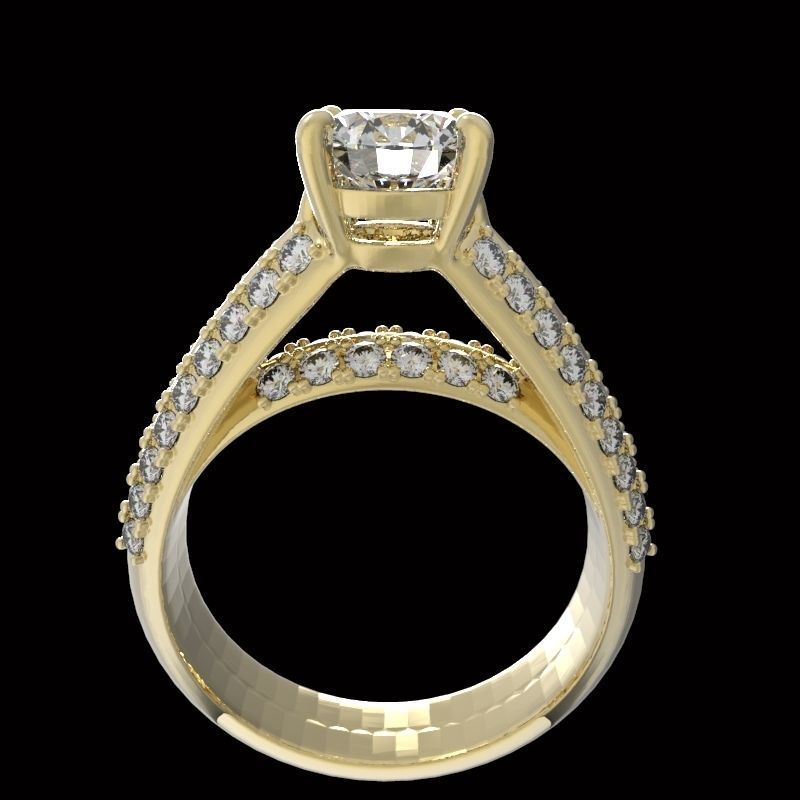 Ring cathedral gems  3D print model_2