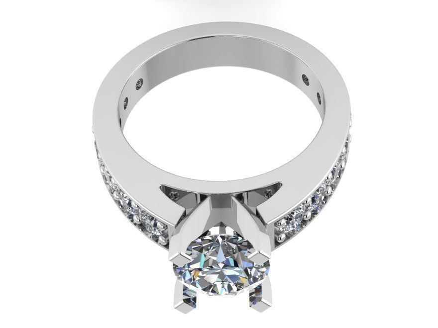 Round Diamond Peg Setting Ring 1293 3D print model_2