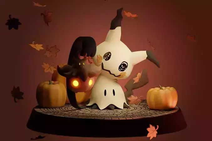 Mimikyu Pumpkin field 3D Print 3D print model