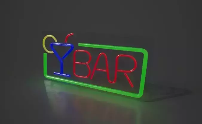 Small bar top neon bar sign