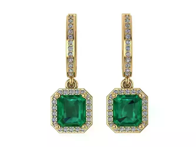 Emerald Halo Earring 1303