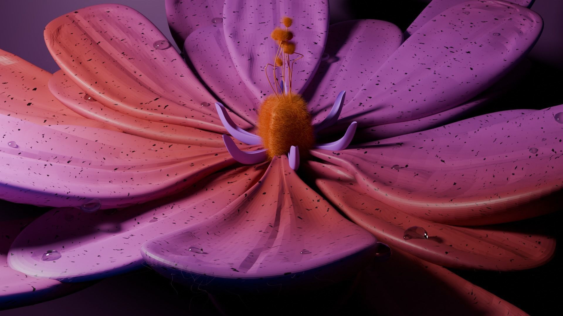  pink flower 3D model_1