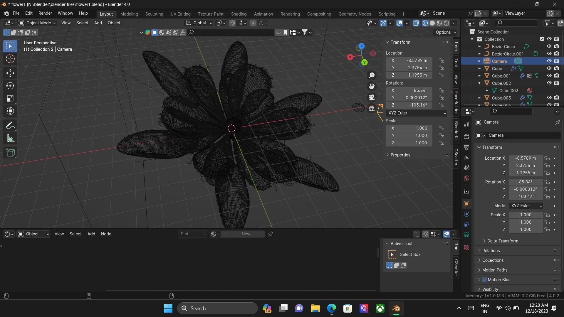  pink flower 3D model_3