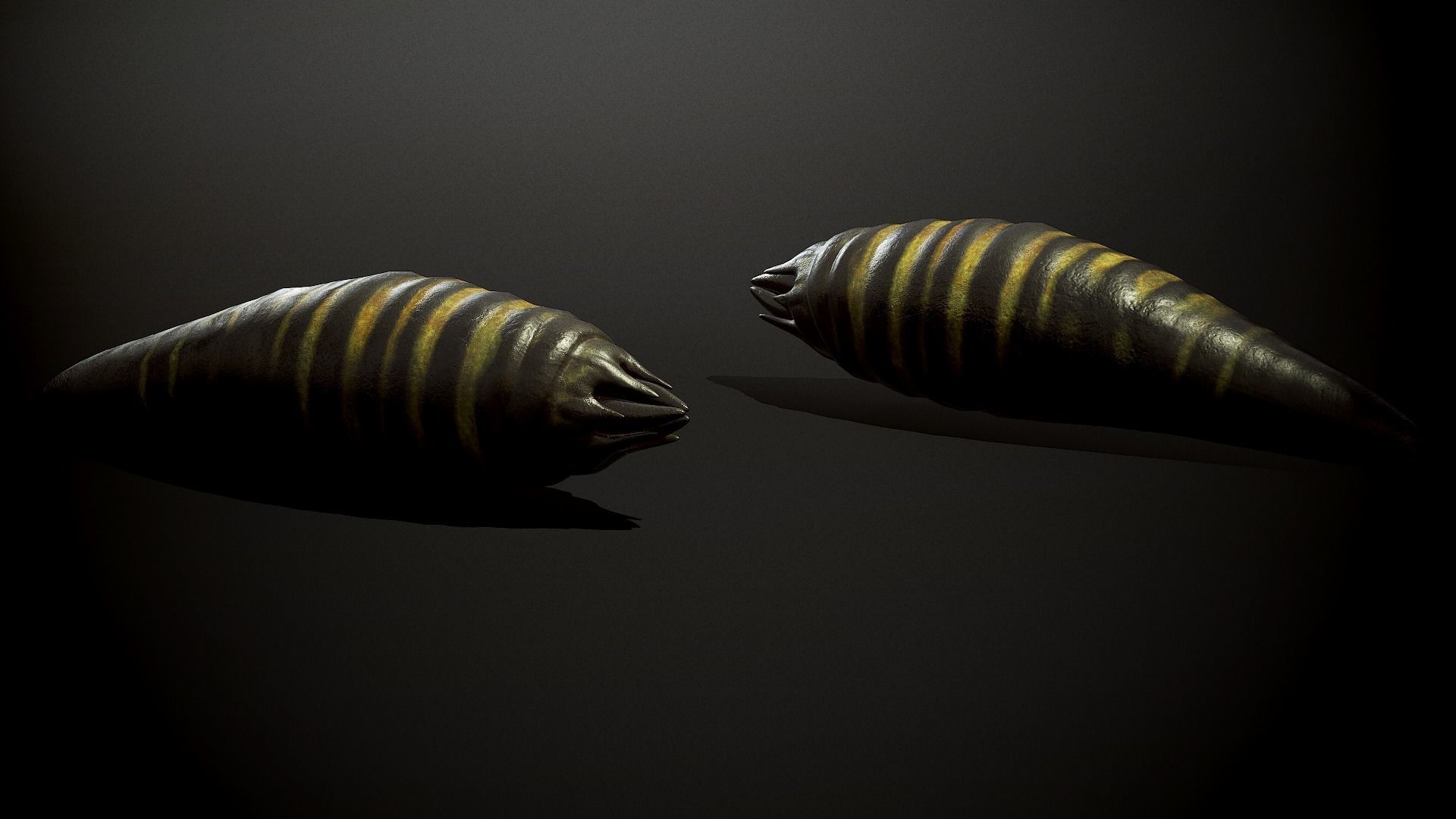 Land worm1 - Game Ready Low-poly 3D model Low-poly 3D model_8