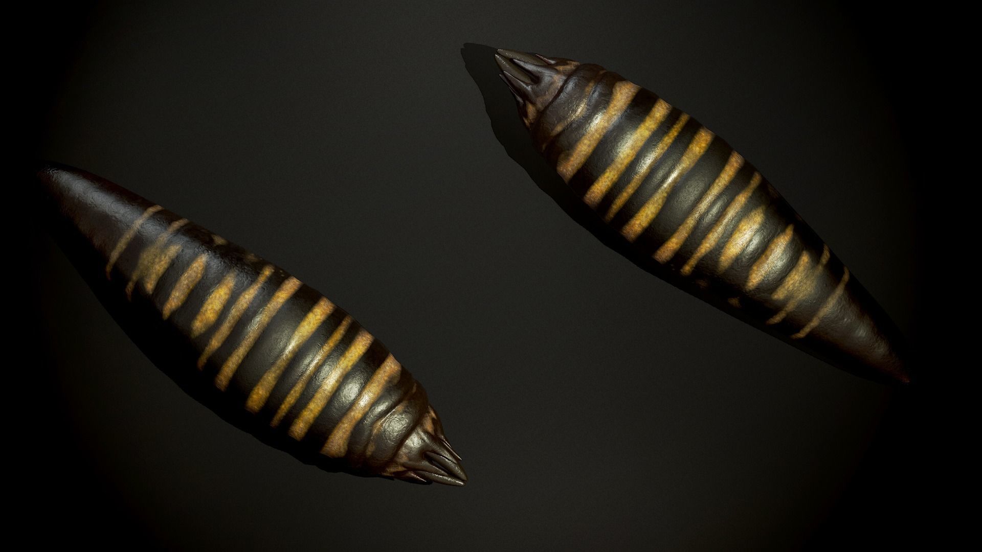 Land worm1 - Game Ready Low-poly 3D model Low-poly 3D model_7