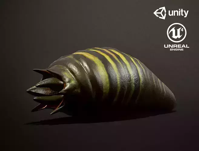 Land worm1 - Game Ready Low-poly 3D model Low-poly 3D model Land worm1 - Game Ready Low-poly 3D model Low-poly 3D model