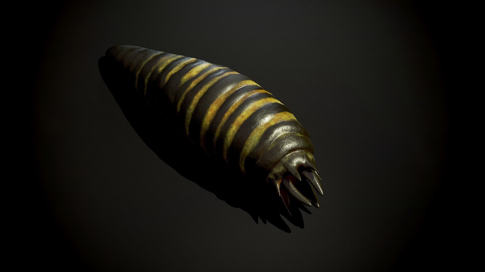 Land worm1 - Game Ready Low-poly 3D model Low-poly 3D model_2