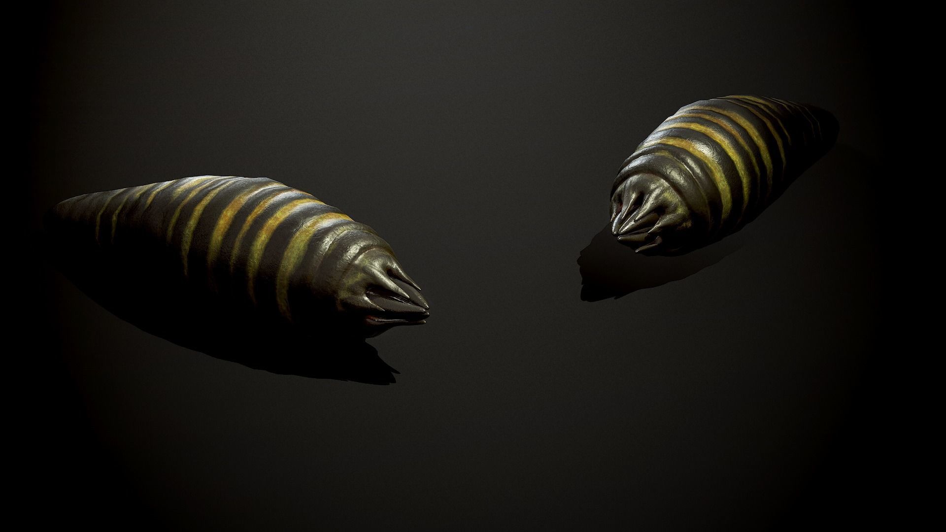 Land worm1 - Game Ready Low-poly 3D model Low-poly 3D model_3