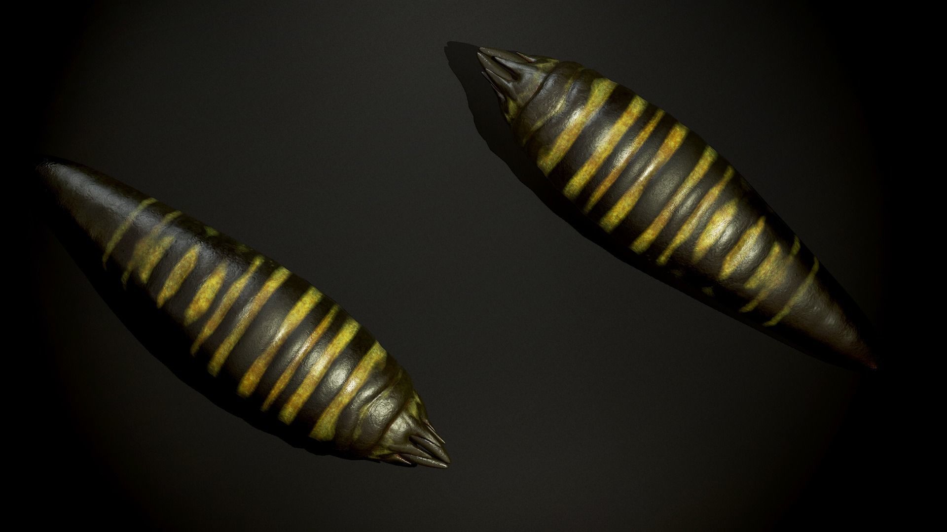 Land worm1 - Game Ready Low-poly 3D model Low-poly 3D model_9