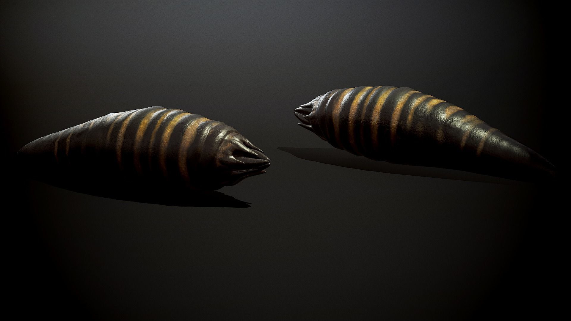 Land worm1 - Game Ready Low-poly 3D model Low-poly 3D model_6