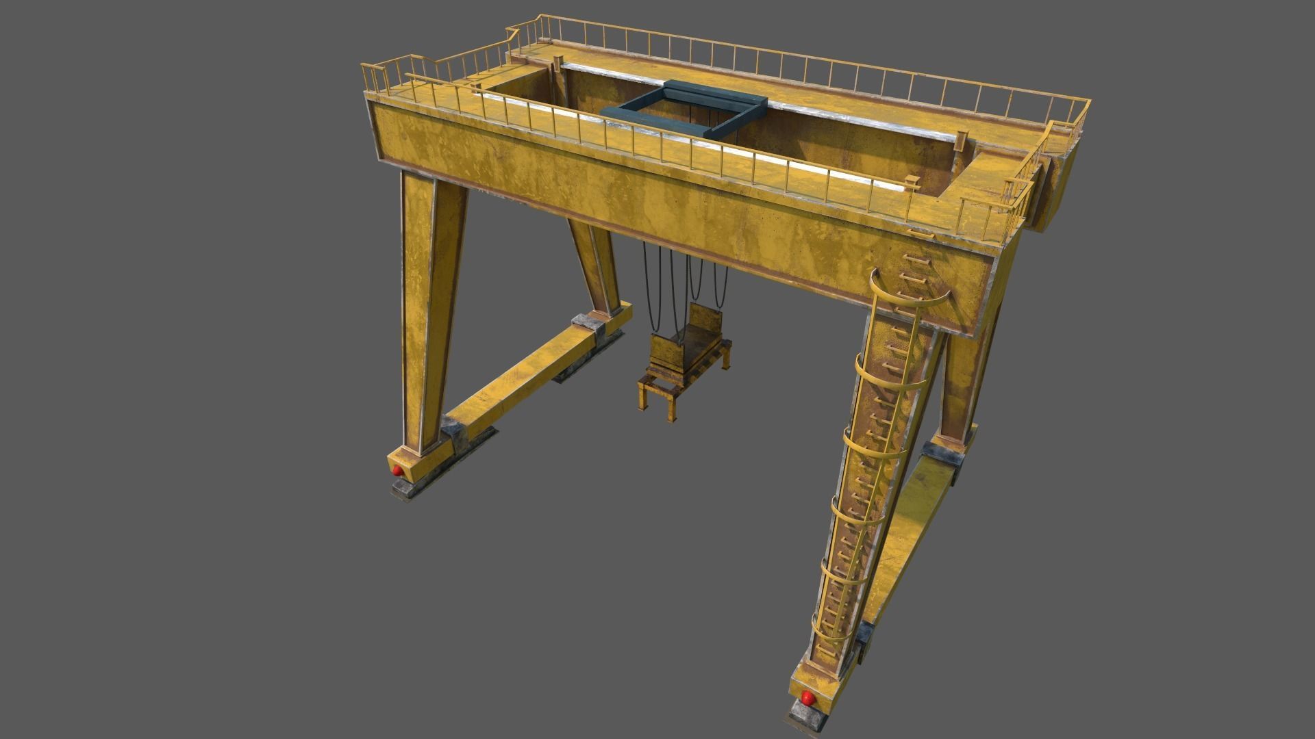 Cargo Crane Low-poly 3D model_2