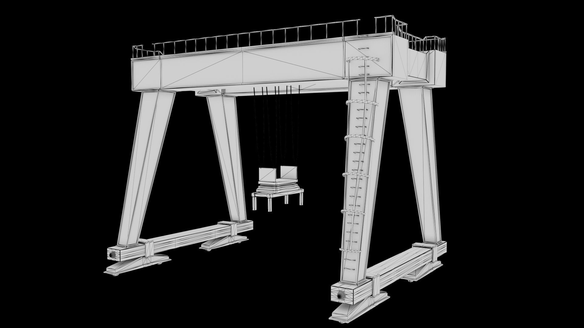 Cargo Crane Low-poly 3D model_10