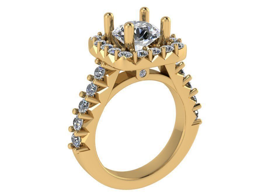 Square Halo Ring 1322 3D print model_1