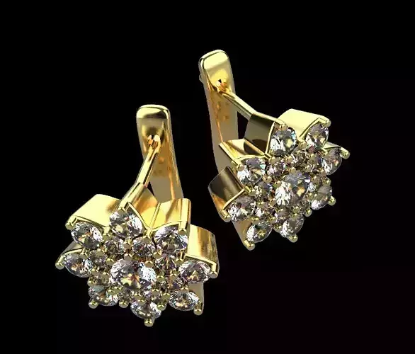 Beautiful earrings in the shape of a flower