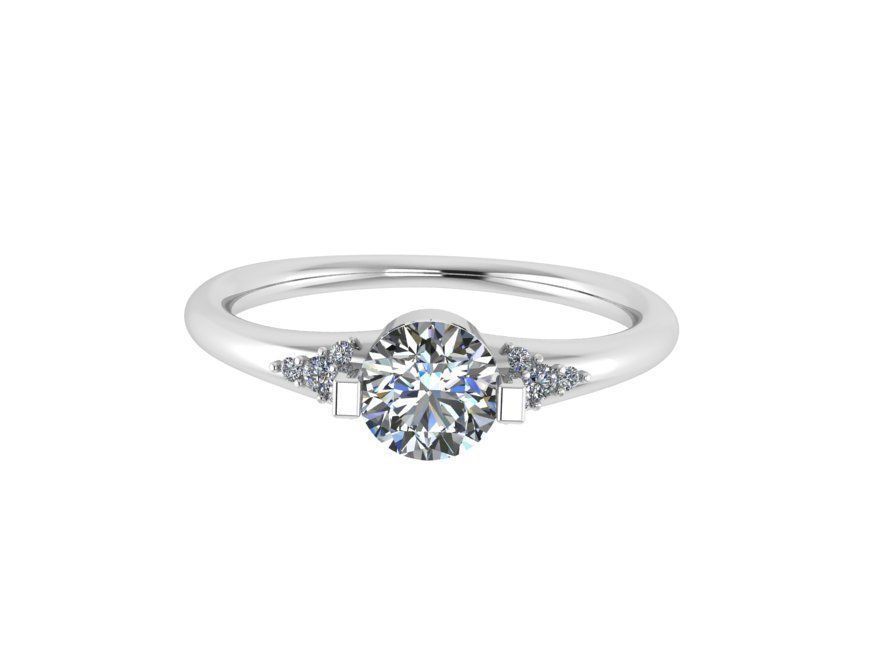 Diamond Solitaire Ring 1326 3D print model_2