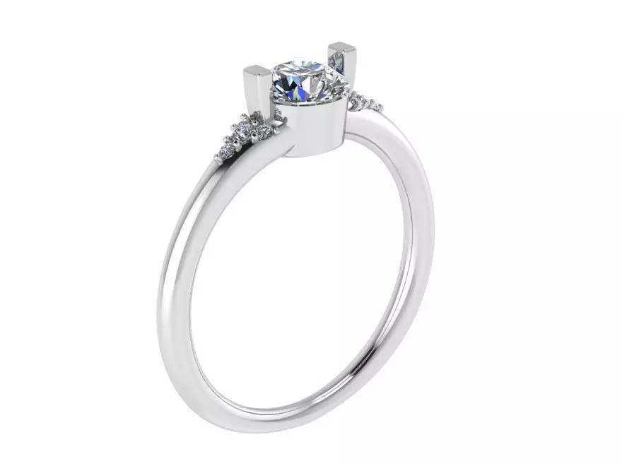Diamond Solitaire Ring 1326 3D print model_0