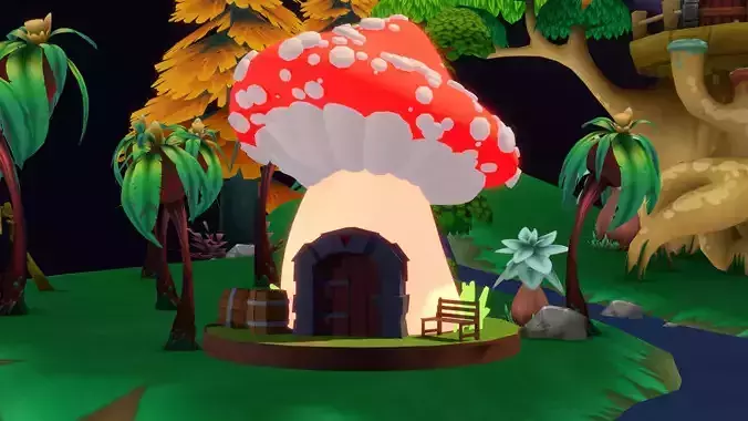 Cute Small Mushroom House 3D print model