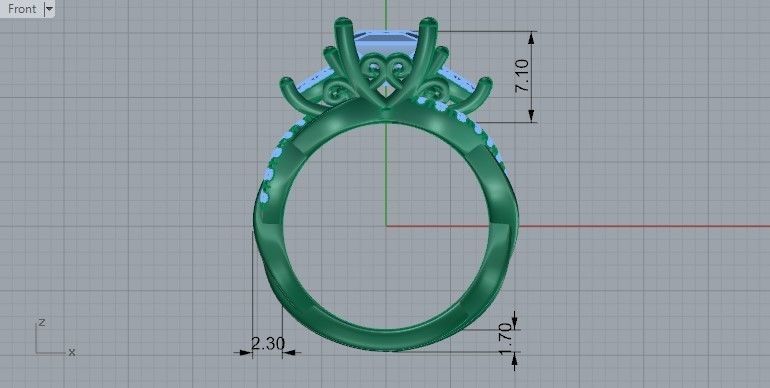 Princess Twisted Ring 1338 3D print model_6