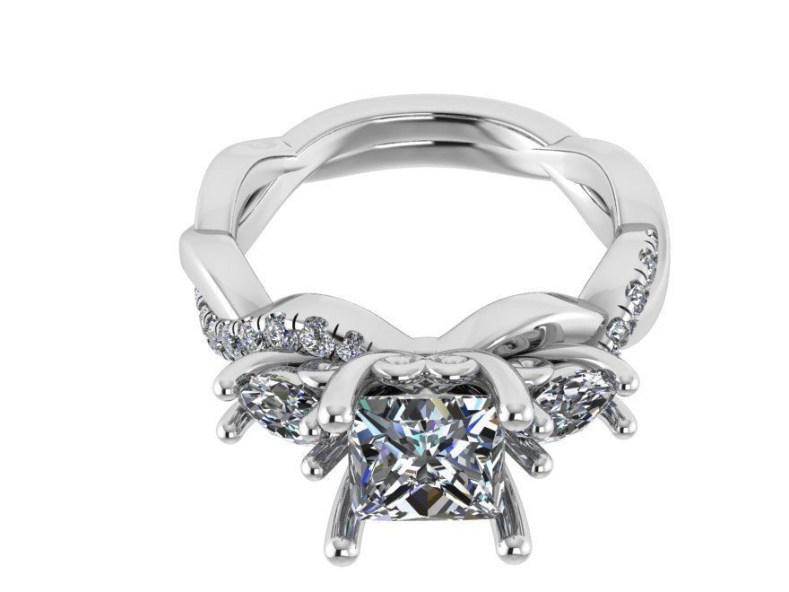 Princess Twisted Ring 1338 3D print model_2