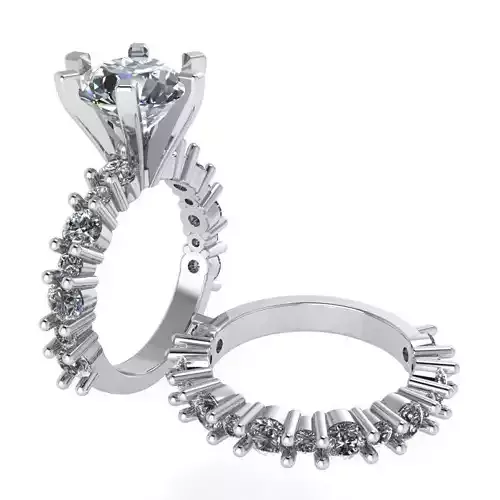Peg Setting Diamond Ring Set 1341