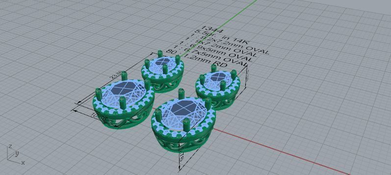 Oval Halo Earring 1344 3D print model_5