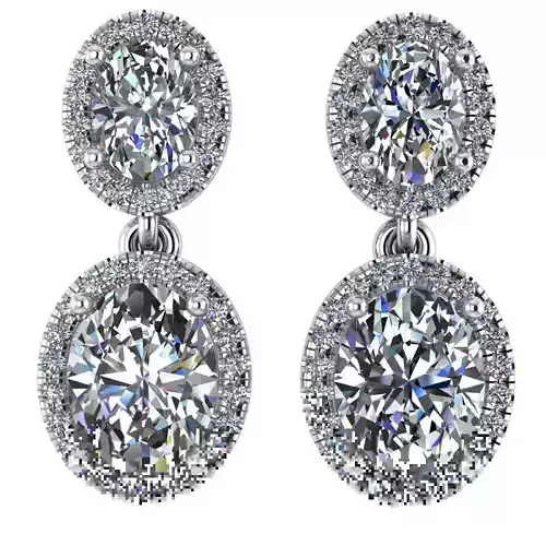 Oval Halo Earring 1344