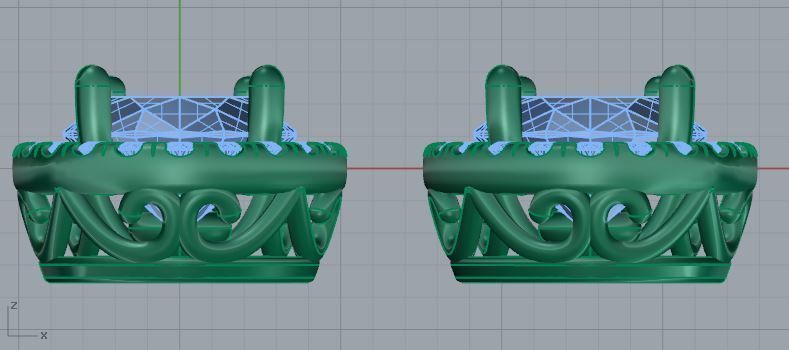 Oval Halo Earring 1344 3D print model_6