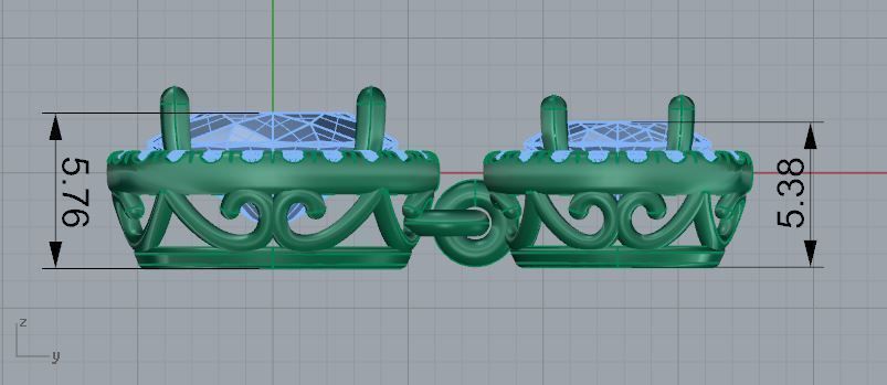 Oval Halo Earring 1344 3D print model_7