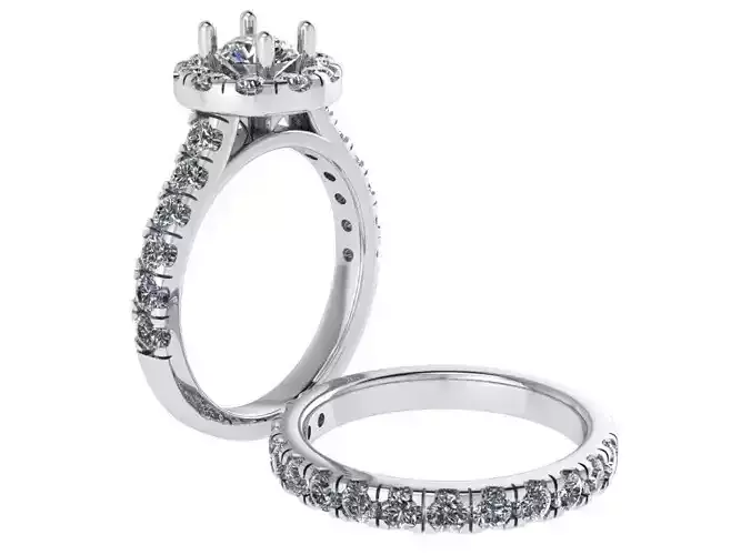 Round Halo Ring Set 1349