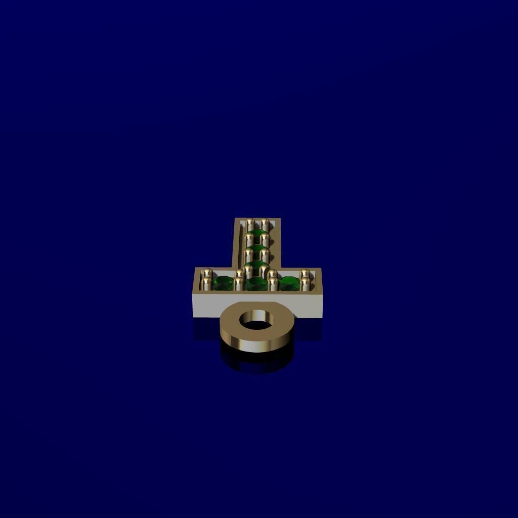 DIJE DE LETRA T 3D print model_3