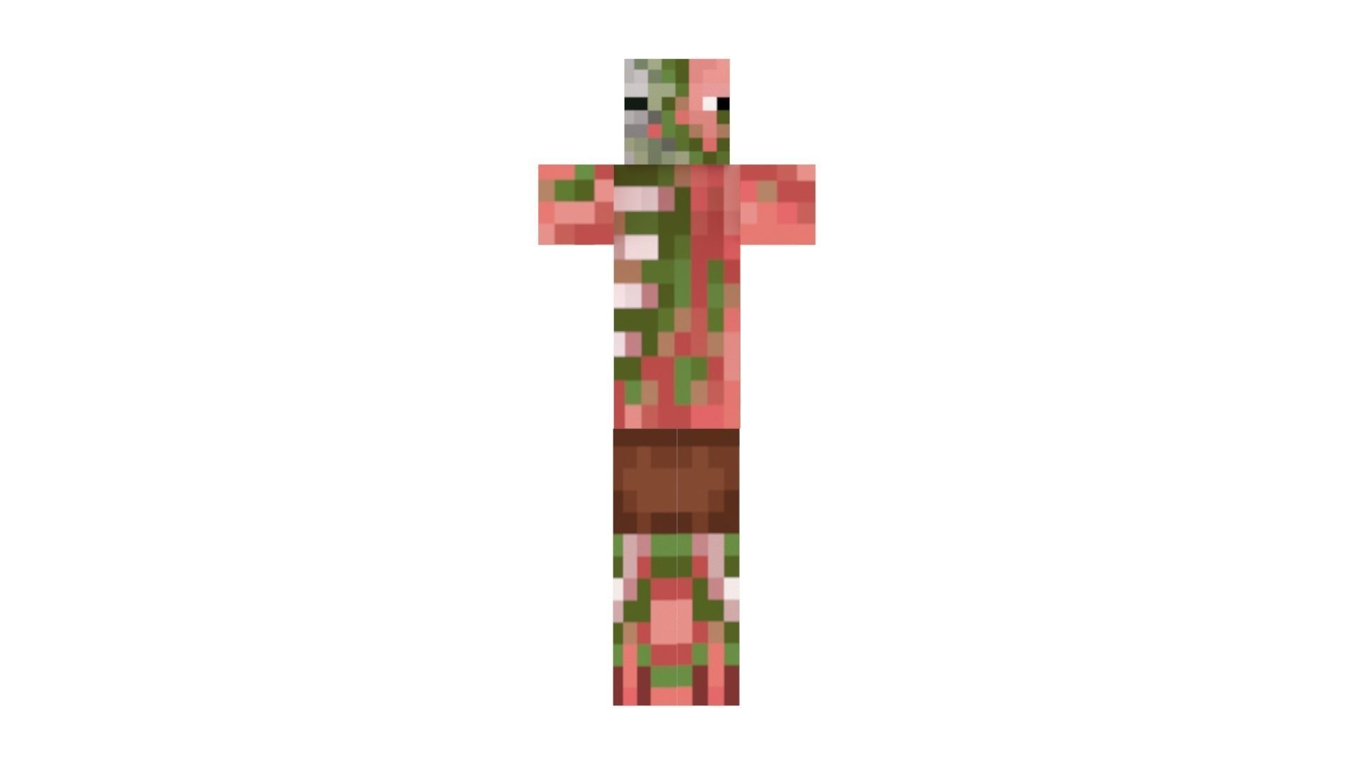 Walking Minecraft Zombie Pigman 3D model_38