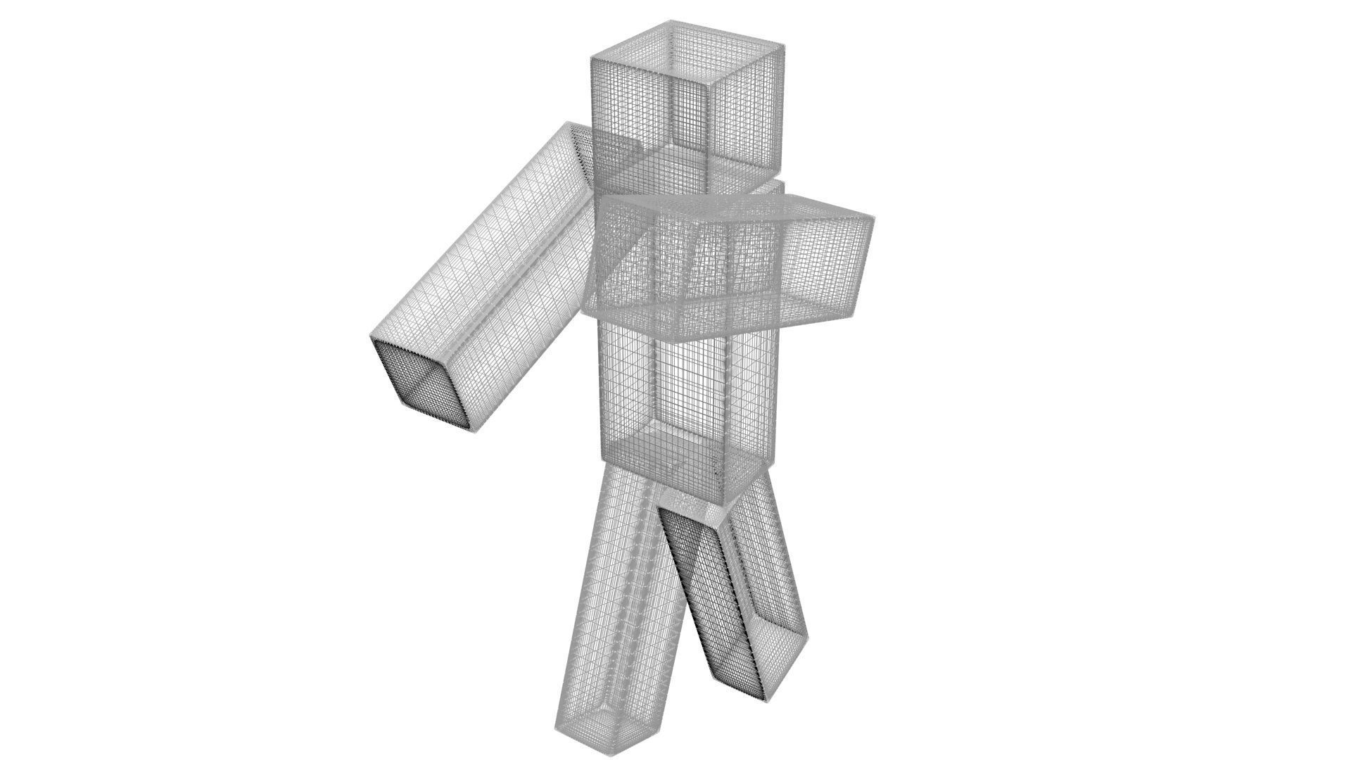 Walking Minecraft Zombie Pigman 3D model_56