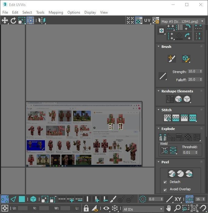 Walking Minecraft Zombie Pigman 3D model_84
