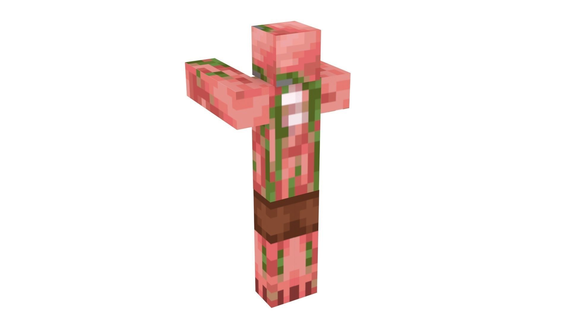 Walking Minecraft Zombie Pigman 3D model_27