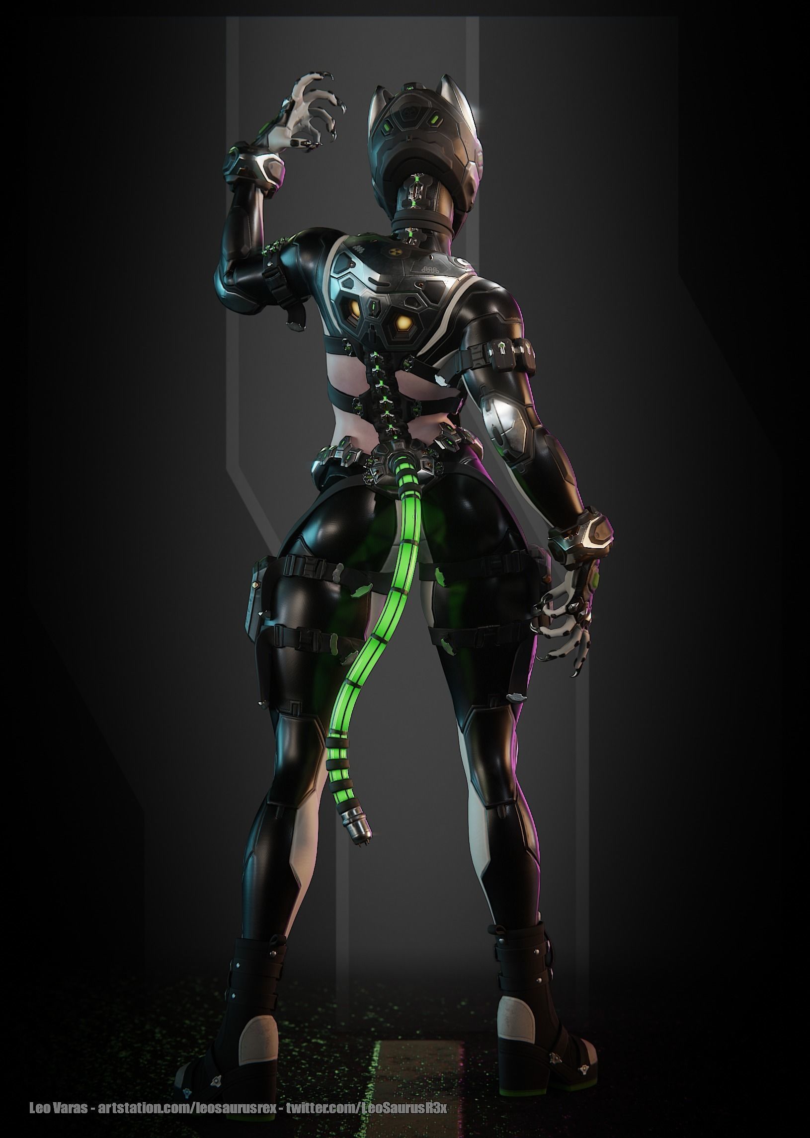 SpiderCat Low-poly 3D model_2