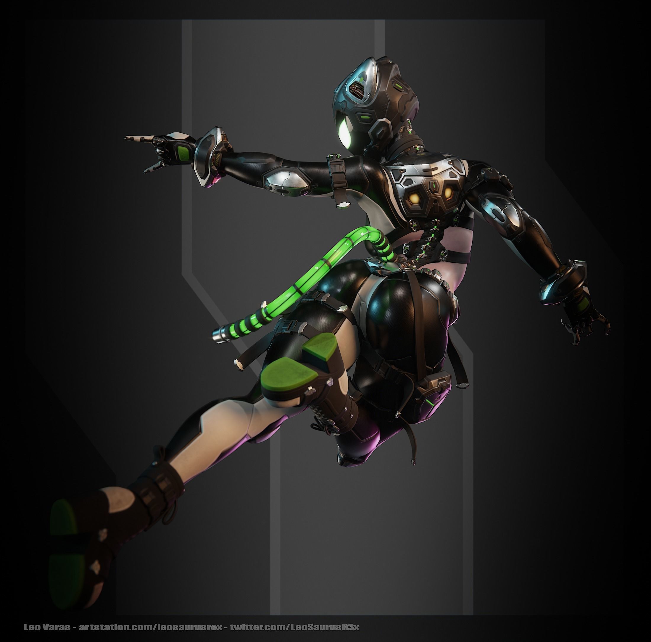 SpiderCat Low-poly 3D model_13