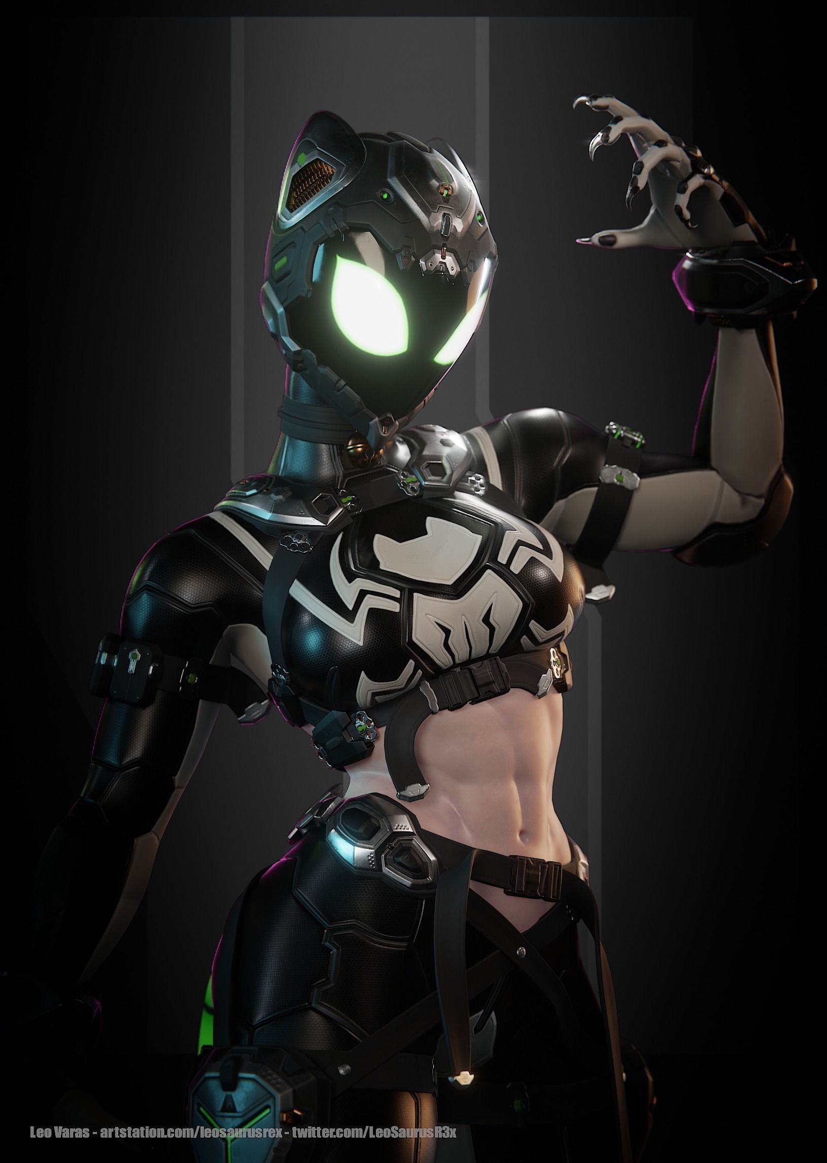 SpiderCat Low-poly 3D model_5