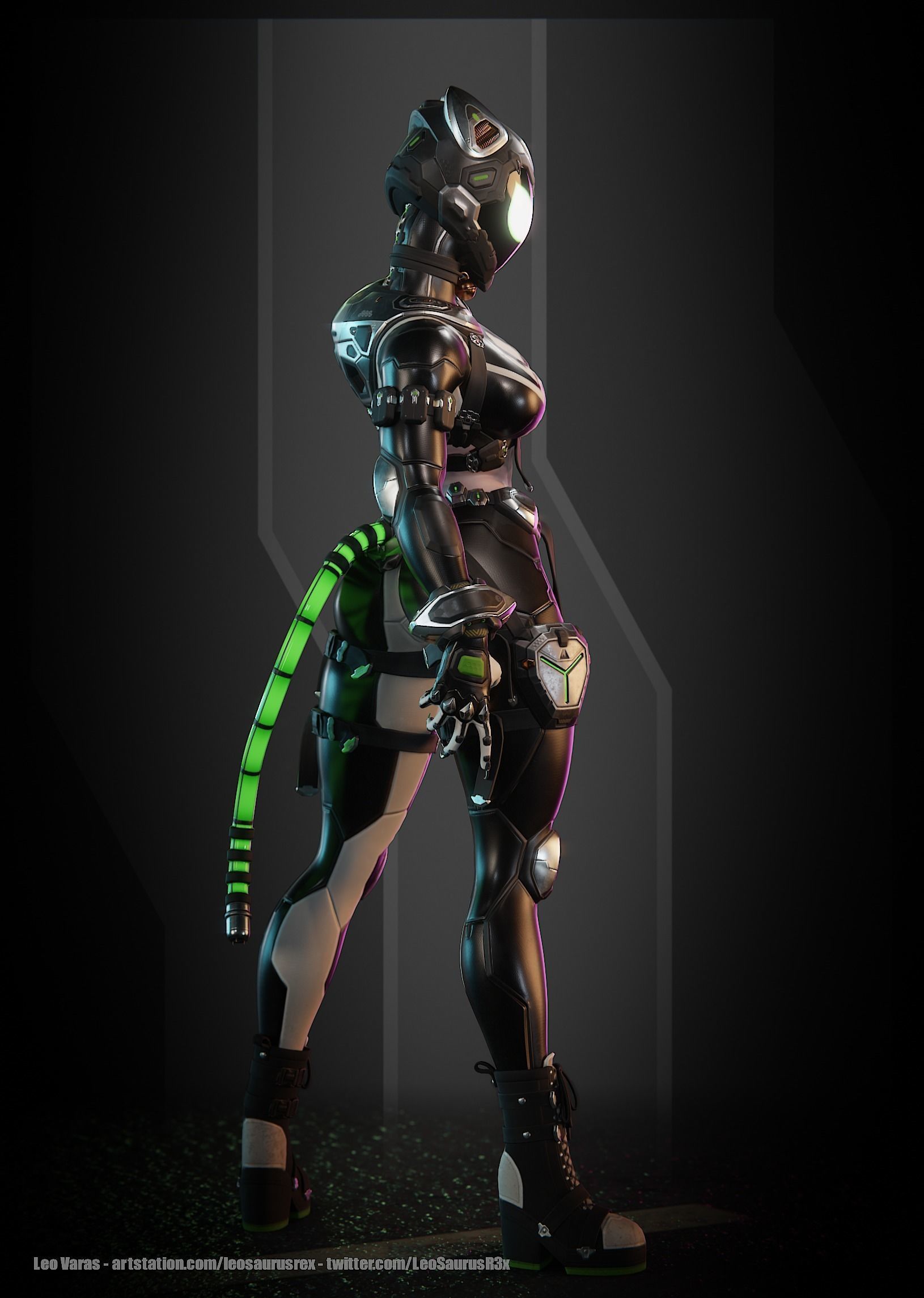 SpiderCat Low-poly 3D model_3