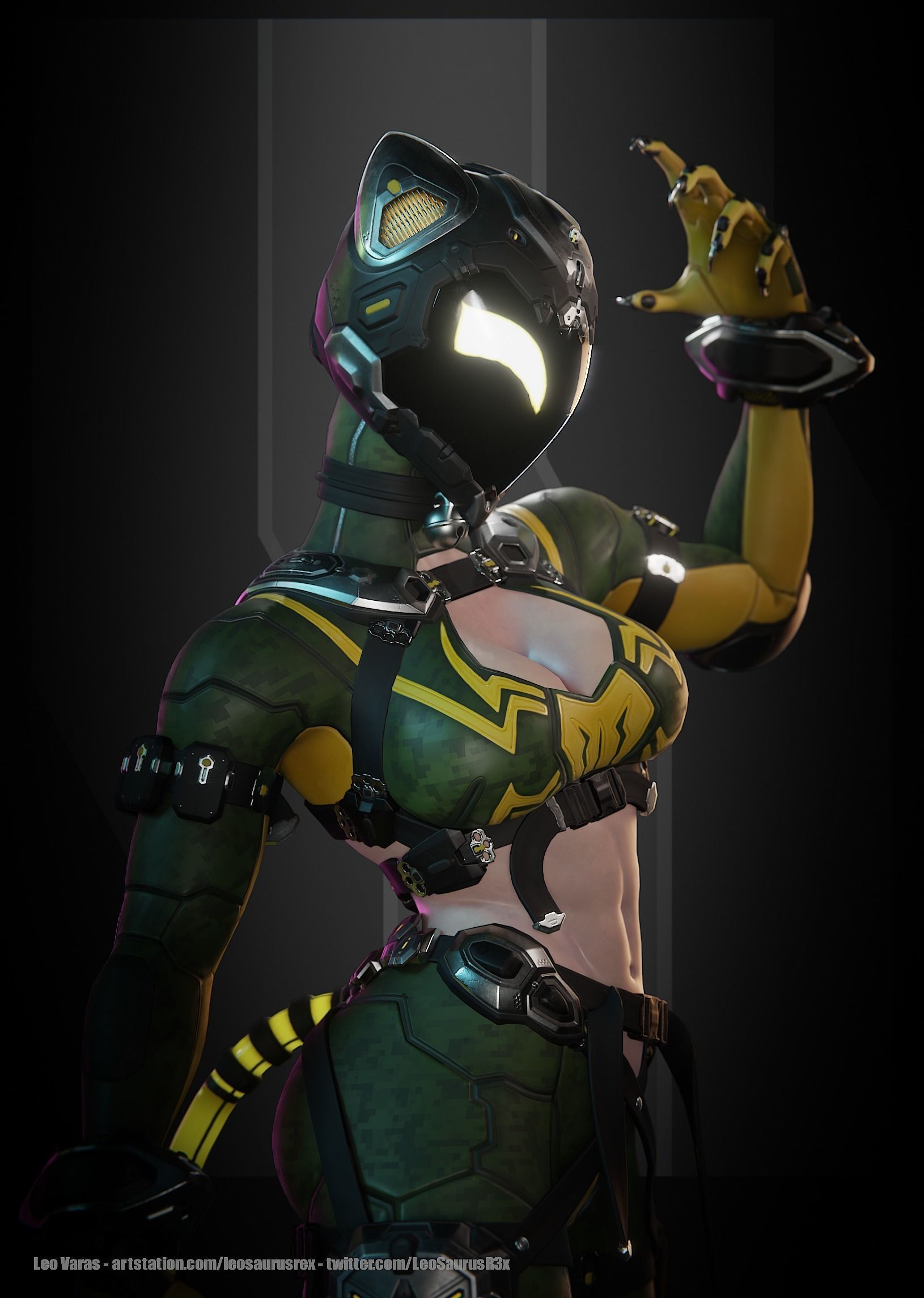 SpiderCat Low-poly 3D model_9