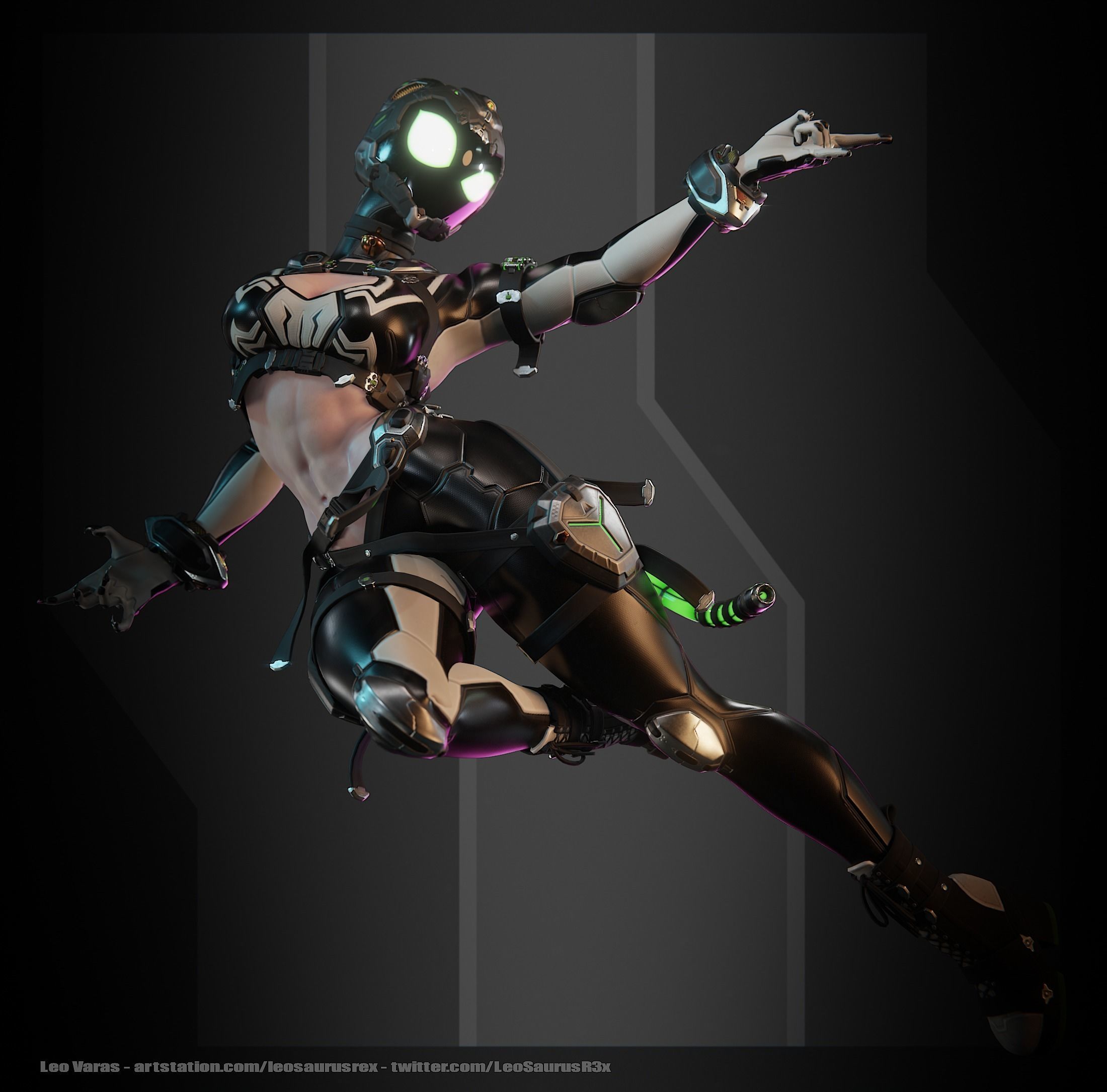 SpiderCat Low-poly 3D model_12